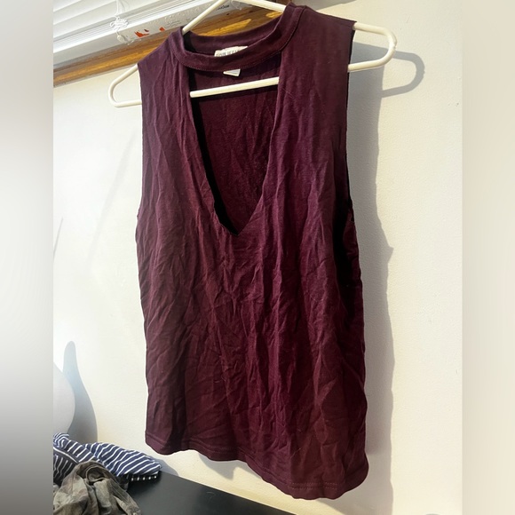 Baggy Boxy Maroon Tank Top Loose Flowy - Picture 1 of 3